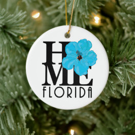 HOME Florida Blue Hibiscus Keramisch Ornament