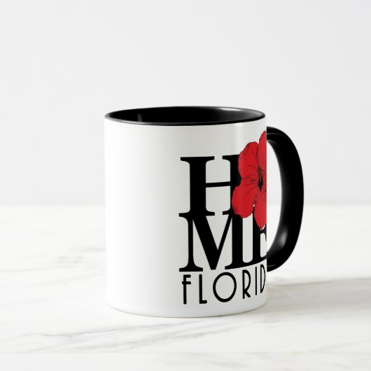HOME Florida Red Hibiscus 11oz Mok (Voorkant rechts)