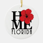 HOME Florida Red Hibisucs Keramisch Ornament (Voorkant)