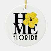 HOME Florida Yellow Hibiscus Keramisch Ornament (Voorkant)