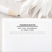 Home Food Kitchen Ingredients List Label v2 (Insitu)