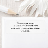 Home Food Kitchen State License Disclosure Label (Insitu)