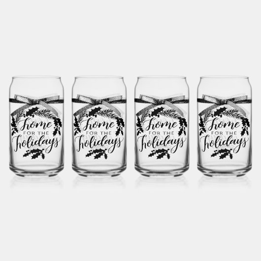 'Home for the Holidays' Drinkware Set Blikvorm Glas (Voorkant)