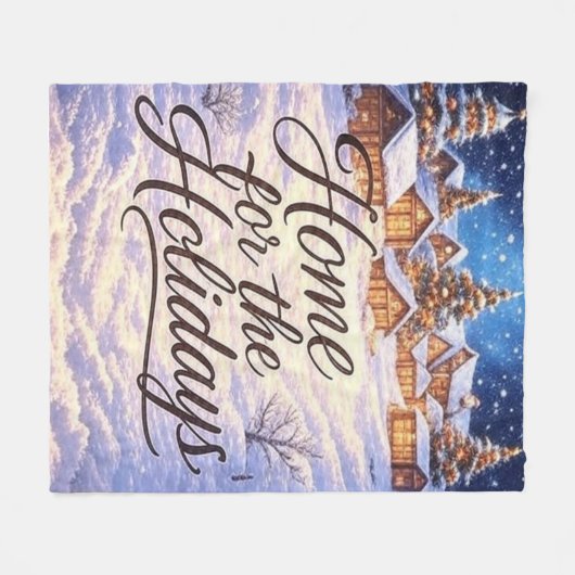 'Home for the Holidays'  Fleece Deken (Voorkant (Horizontaal))