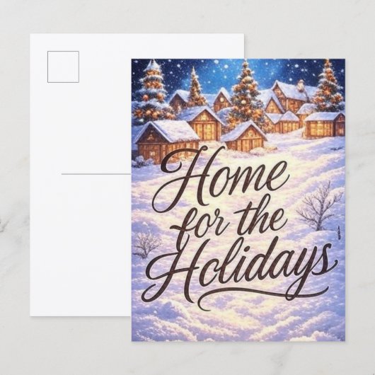 'Home for the Holidays' Postcard Briefkaart (Voorkant / Achterkant)