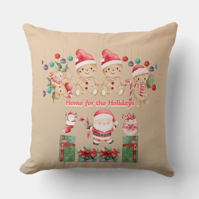 Home for the Holidays -Santa Claus pillow Kussen (Voorkant)