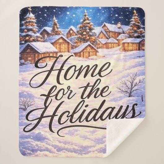 'Home for the Holidays' Sherpa Deken (Voorkant)