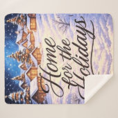 'Home for the Holidays' Sherpa Deken (Voorkant (horizontaal))