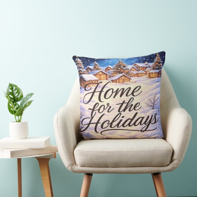 'Home for the Holidays' Throw Pillow Kussen (Stoel)