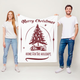 Home For the Holidays Vintage Design Fleece Deken