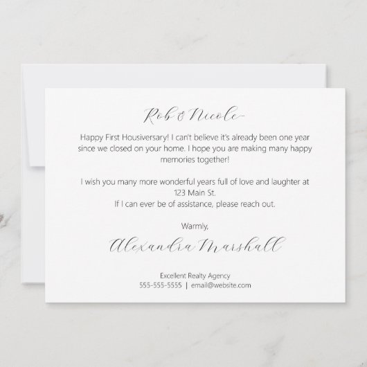 Home Foto First Happy Housiever Realtor Kaart (Achterkant)