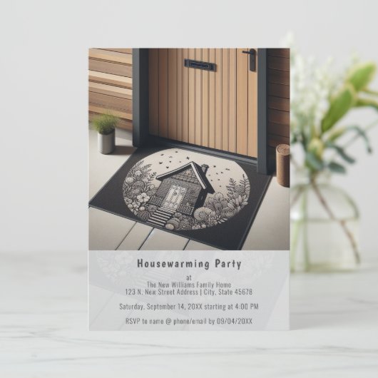 Home Foto, Sjabloon Housewarming Uitnodiging (Staand voorkant)