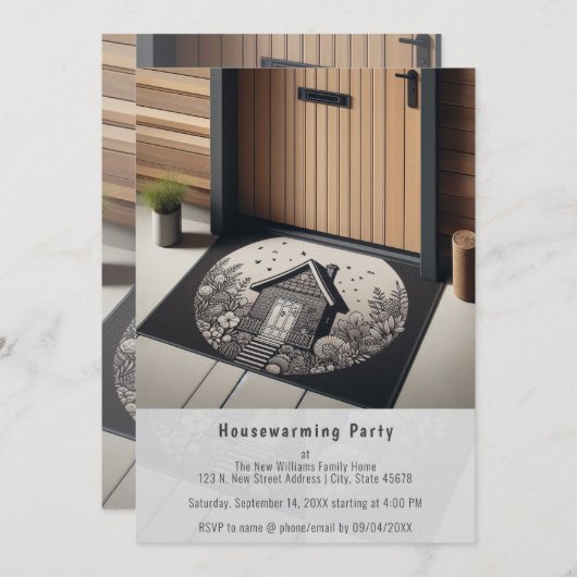 Home Foto, Sjabloon Housewarming Uitnodiging (Voorkant / Achterkant)