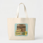 Home Fun Pet Carrier Cartoon Home Sweet Home Grote Tote Bag (Voorkant)