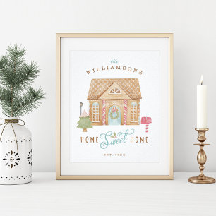 Home Fun Waterverf Gingerbrood House Poster