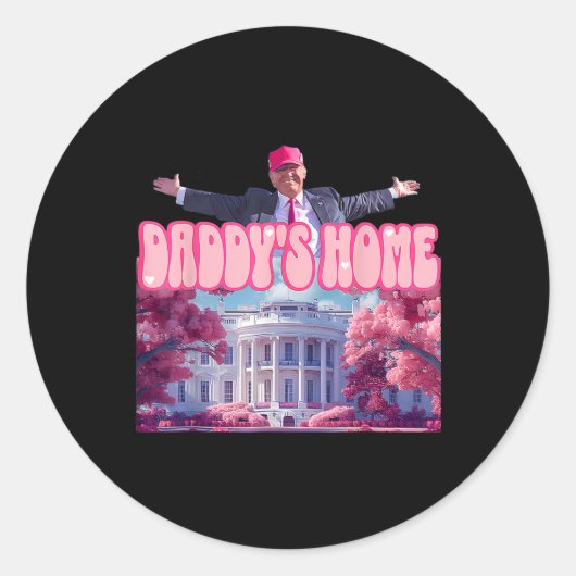 Home Funny Trump Daddys komt naar huis 2024 Ronde Sticker (Voorkant)
