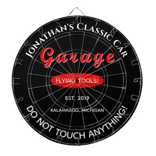 Home Garage Auto Mechanic Dartboard Board Dartbord (Voorkant)