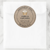 Home Gebakken Vanille Cupcakes Label Kraft (Tas)