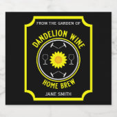 Home Gebrouwen Paardenbloem Wijn Custom Sparkling Wijnetiket (Enkel label)