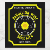 Home Gebrouwen Paardenbloem Wijn Custom Wijn Etiket (Enkel label)