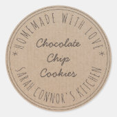 Home gemaakt met liefde Chocolade Chip Cookies Kra Ronde Sticker (Voorkant)