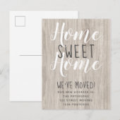 home gezoet home rustic - houtscript nieuw bewegen aankondigingskaart (Voorkant / Achterkant)