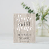 home gezoet home rustic - houtscript nieuw bewegen aankondigingskaart (Staand voorkant)