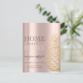 Home, gezoet startpunt, ananas, Roos Gold New Addr Aankondigingskaart (Staand voorkant)