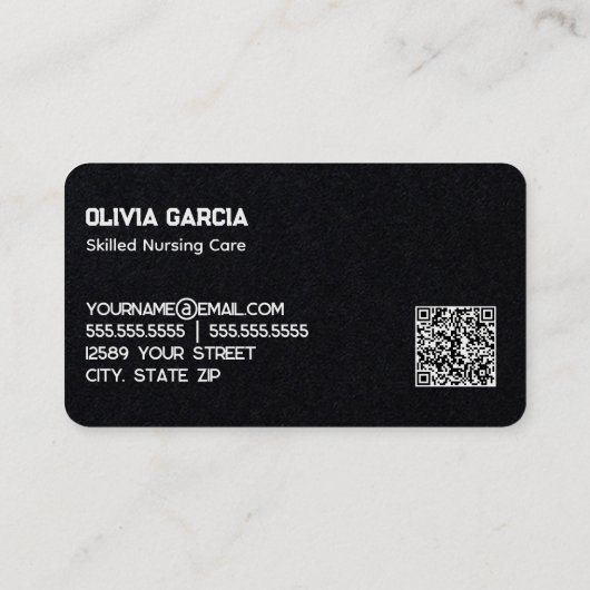 Home Gezondheid Verpleegkundige Aangepaste QR Visitekaartje (Achterkant)