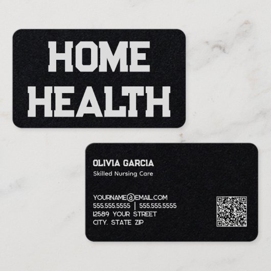 Home Gezondheid Verpleegkundige Aangepaste QR Visitekaartje (Voorkant / Achterkant)