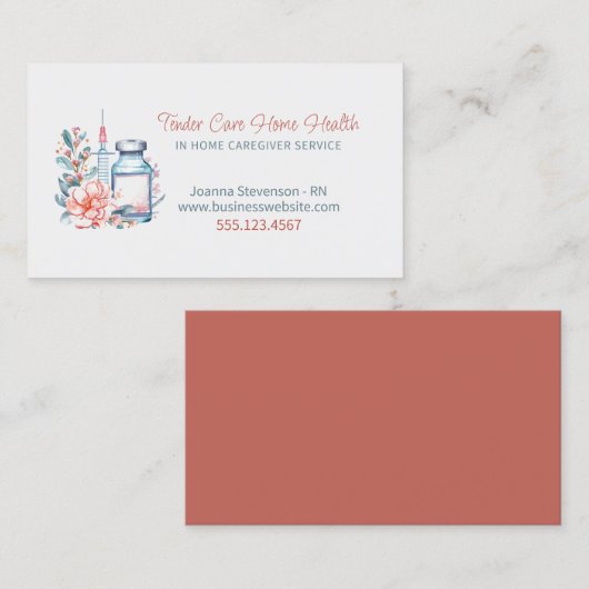 Home Gezondheidszorg Nurse Service Visitekaartje (Voorkant / Achterkant)