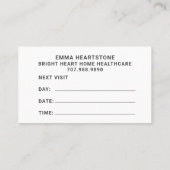 Home Gezondheidszorg Verpleegkundige Afspraakkaart Afsprakenkaartje (Achterkant)