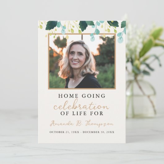 Home Going Viering van het Leven Uitvaartdienst Kaart (Staand voorkant)