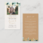 Home Going Viering van het Leven Uitvaartgebed Kaa Visitekaartje (Voorkant / Achterkant)