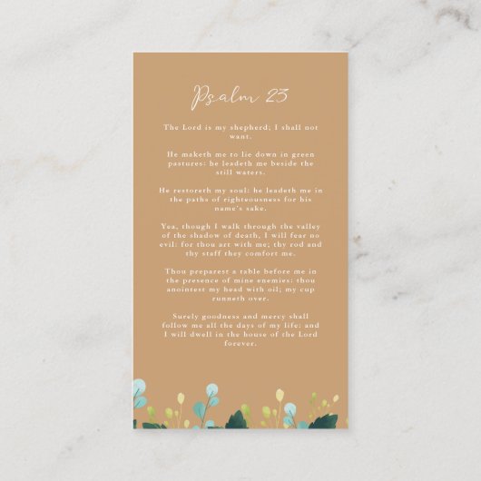 Home Going Viering van het Leven Uitvaartgebed Kaa Visitekaartje (Achterkant)