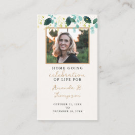 Home Going Viering van het Leven Uitvaartgebed Kaa Visitekaartje