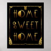 Home Gold Art Deco-teken Poster (Voorkant)