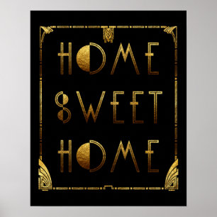 Home Gold Art Deco-teken Poster