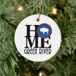 HOME Green River Wyoming Keramisch Ornament