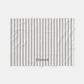 Home Grey White Stripe Fleece Blanket Deken (Voorkant (Horizontaal))