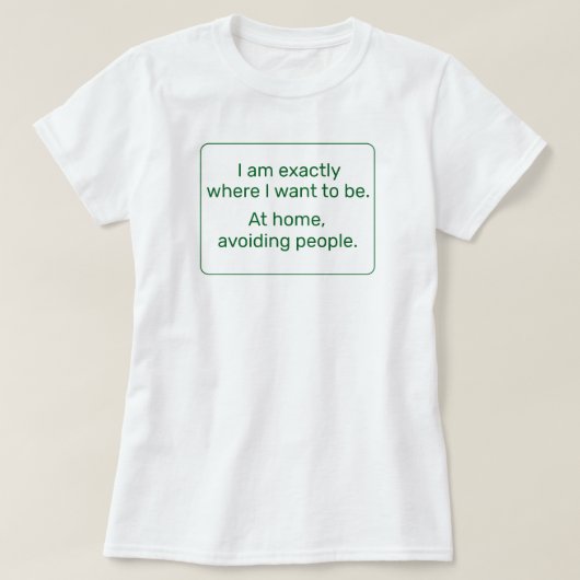 Home (groen) t-shirt (Design voorkant)