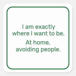 Home (groen) vierkante sticker