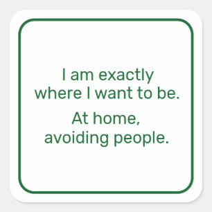 Home (groen) vierkante sticker