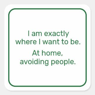 Home (groen) vierkante sticker
