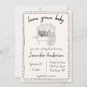 Home Grown Baby Hand getrokken Baby shower Kaart (Voorkant)