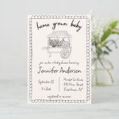 Home Grown Baby Hand getrokken Baby shower Kaart (Staand voorkant)