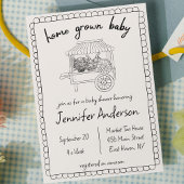 Home Grown Baby Hand getrokken Baby shower Kaart