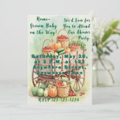 Home-Grown Baby shower Uitnodiging met Boerderij W (Staand voorkant)