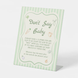 Home Grown Baby shower Zeg geen Baby-spel Reclamebord Met Voetstuk