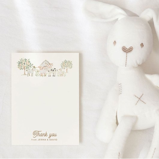 Home Grown Cutie Baby shower Bedankt Card